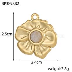 Anhänger aus Edelstahl 304 und Natursteinperlen&nbsp;STAS-OY010-25G