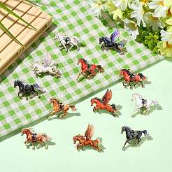 12 pieza de 12 estilos de alfileres de solapa de aleación de esmalte de caballo&nbsp;JEWB-CJ0003-66