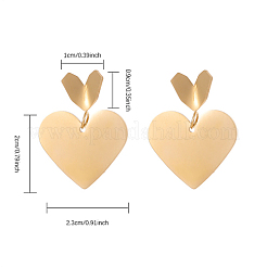 Pendientes colgantes de corazón de acero inoxidable 304 para mujer&nbsp;LS-AW2673-2