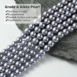 Umweltfreundliche runde Perlenstränge aus gefärbtem Glasperlen&nbsp;X-HY-A002-8mm-RB028