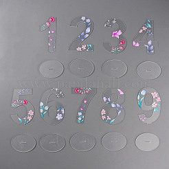 Digitale Sitzbrett-Sitzkarte aus Acryl mit Blumenmuster&nbsp;DIY-WH0320-39C