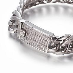 Panzerkettenarmbänder aus 304 Edelstahl&nbsp;BJEW-P255-01C