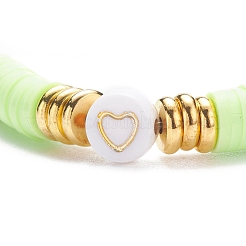Set di braccialetti elastici da surfista heishi in argilla polimerica fatti a mano a 5 colori&nbsp;BJEW-JB07752