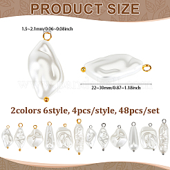48 pendentif imitation perle en plastique ABS&nbsp;PALLOY-PH01797