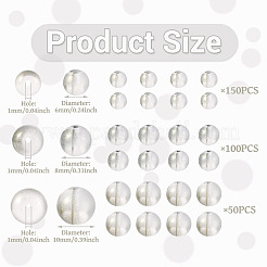 300 pièce de perles de verre transparentes givrées&nbsp;GLAA-TA0002-78C