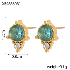 Ohrstecker aus 304 Edelstahl mit Zirkonia&nbsp;STAS-OY009-15G