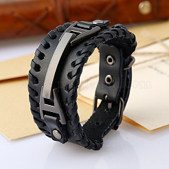 Braccialetti intrecciati in pelle di mucca&nbsp;FS-WG8B33A-01