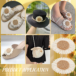 Blumen-Rattan-gewebte Schuhdekorationen&nbsp;AJEW-WH0518-95