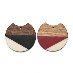 Colgantes de resina de dos tonos y madera de nogal&nbsp;RESI-Q210-011A-B-M