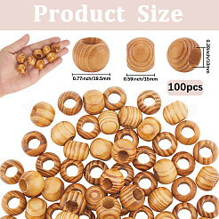 100 Stück Holzperlen&nbsp;WOOD-SP0001-60