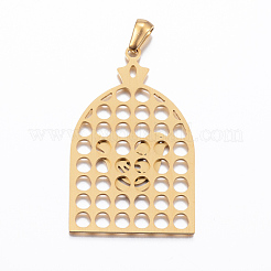 Pendentifs en acier inoxydable 304 avec placage ionique (IP)&nbsp;STAS-F143-06G