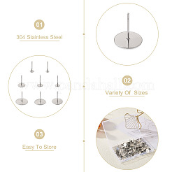 400 pieza de accesorios para pendientes de acero inoxidable 304 de tamaño 8&nbsp;STAS-CD0001-31