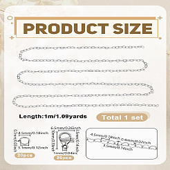 DIY 304 Edelstahl Herz Gliederkette Armband & Halsketten Herstellungssets&nbsp;DIY-LP0004-57