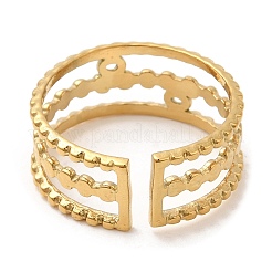 Bagues de manchette ouvertes triple ligne en acier inoxydable 304 pour femmes&nbsp;STAS-D085-26G