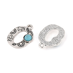 Pendentifs turquoise synthétique et alliage&nbsp;PALLOY-H146-01AS-O