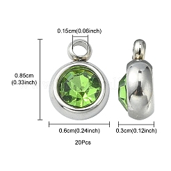 20 Stück 201 Edelstahl-Strass-Anhänger.&nbsp;STAS-YW0002-02C