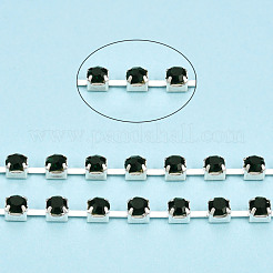 Chaînes strass en laiton plaqué argent&nbsp;CHC-N020-12B-02