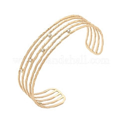 Brazaletes de acero inoxidable 304 con rhinestone para mujer&nbsp;AJEW-P127-11G