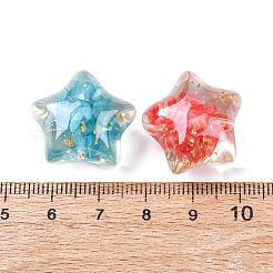 Perles transparentes en résine et coquillage naturel&nbsp;RESI-B039-03B