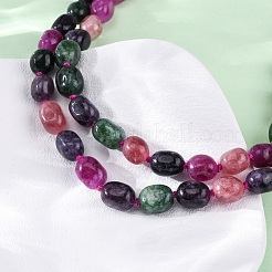 Colliers longs en perles de jade malaisien teinté naturel pour femmes&nbsp;NJEW-F340-A08