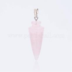 Colgantes naturales de cuarzo rosa&nbsp;G-P236-06