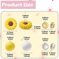 Kit per la creazione di gioielli con perline in silicone con fiori di margherita fai-da-te&nbsp;DIY-YW0008-77