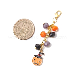 8 ciondolo decorativo in vetro e lega smaltata per Halloween&nbsp;HJEW-JM03686