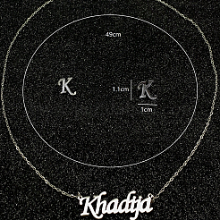 Edelstahl-Ohrstecker mit dem Buchstaben K und Halsketten mit dem Wort „Khadija“ für Damen&nbsp;ES0413-2