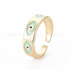 Echte 16k vergoldete Messing Emaille Manschettenringe&nbsp;RJEW-N037-001-NF