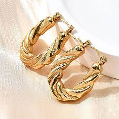 Boucles d'oreilles créoles en acier inoxydable 304 pour femmes&nbsp;EJEW-L296-081G