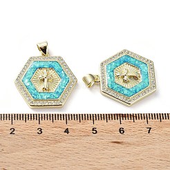 Ciondoli in ottone con placcatura a cremagliera con micro pavé di zirconi chiari&nbsp;KK-C041-06B-G