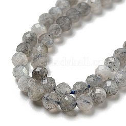 Facettiert rund Natur Labradorit Perlenstränge&nbsp;LS-G-I156-03-4mm