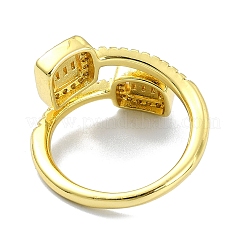 Offener Manschettenring aus Messing mit Zirkonia&nbsp;RJEW-B051-03G