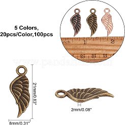 100 pz 5 colori pendenti in lega di stile tibetano&nbsp;FIND-FH0003-23