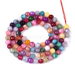 Gefärbt natürlichen weißen Jade Perlen Stränge&nbsp;G-T139-4mm-60-02