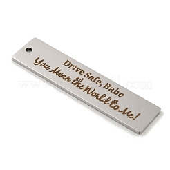 Grands pendentifs en acier inoxydable 201 anti-ternissement&nbsp;STAS-L079-027W-P