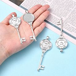 Tibetischer Stil Legierung schlüsselanhänger Cabochon Lünette Fassungen&nbsp;PALLOY-J494-51AS