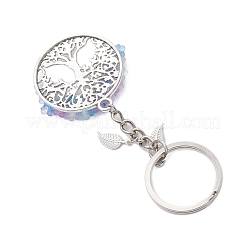 Portachiavi in lega tondi piatti con albero della vita&nbsp;KEYC-MZ00039-04