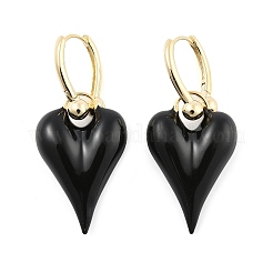 Boucles d'oreilles créoles en laiton émaillé pour femme&nbsp;EJEW-U055-26G-01