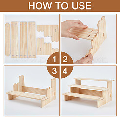 3-stöckiger Ständer für Spielzeugmodelle aus Holz&nbsp;ODIS-WH0329-66C
