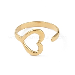 12 stücke ionenbeschichtung (ip) 304 edelstahl herz offene manschette ringe für frauen&nbsp;RJEW-G312-05G