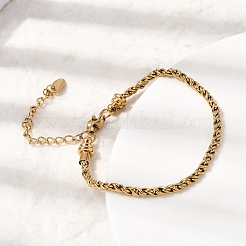 Bracelets en chaîne corde en acier inoxydable 304 pour femmes&nbsp;BJEW-A158-02C-G