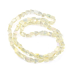 Fili di perle di vetro trasparente placcato completamente arcobaleno&nbsp;EGLA-G037-06A-FR03
