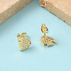 Pendientes de latón con micropavé de circonitas cúbicas transparentes&nbsp;EJEW-Z144-23G