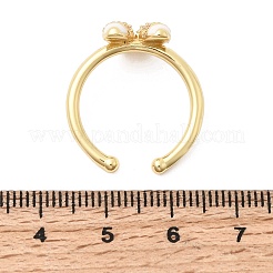 Offene Manschettenringe aus Messing mit Mikropavé und Zirkonia für Damen&nbsp;RJEW-B160-08G-02