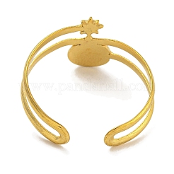 Anillo abierto de acero inoxidable 304 con forma de estrella y forma redonda para mujer&nbsp;RJEW-U015-06G