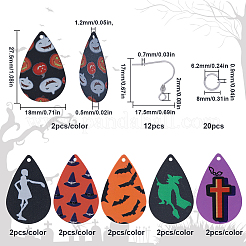 DIY Halloween Tropfen Ohrringe aus Eisen zum Basteln&nbsp;DIY-SC0025-65