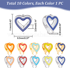 10 Stück 10 Farben 304 Edelstahl-Schnappbügel&nbsp;STAS-UN0039-73