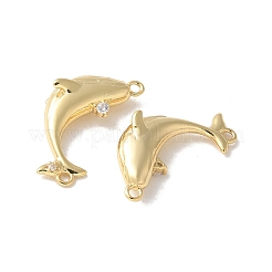 Verbindungsanhänger mit Mikropavé aus Messing mit durchsichtigen Zirkonia-Steinen&nbsp;KK-Q031-11G
