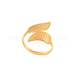 Bague ouverte en acier inoxydable 304 avec placage ionique (IP) pour femme&nbsp;RJEW-S405-175G